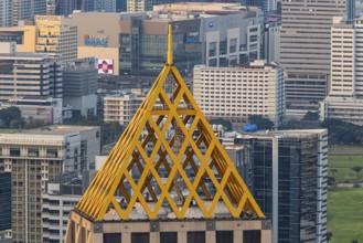 Over the rooftops of Bangkok, view from the Moon Bar on the roof terrace of the Banyan Tree Hotel,