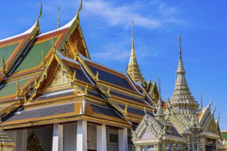 The Grand Royal Palace, Wat Phra Kaeo Buddhist Temple, Chedi Temple Towers, Buildings with
