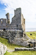 Ruins of Dunstanburgh Castle, Northumberland Coast, England, UK