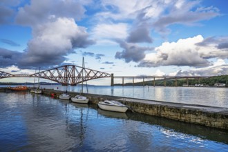 Forth Bridge, Queensferry Crossing, Forth Estuary, Scotland, UK