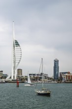 Portsmouth Harbour over Spinnaker Tower, Portsmouth, Gosport, England, United Kingdom
