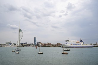 Portsmouth Harbour over Spinnaker Tower, Portsmouth, Gosport, England, United Kingdom