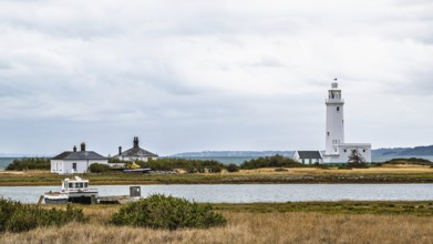 Hurst Point Lighthouse and Hurst Castle, Hurst Spit, Milford on Sea, Lymington, Hampshire, UK
