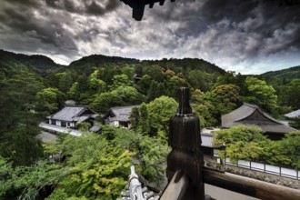 Nanzen-ji temple complex with a view of the surrounding forest in Kyoto, Kyoto, Okazaki, Japan