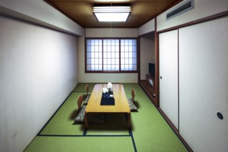 Traditional hotel room in Nishin no Sato near Honganji Temple, Kyoto, Nishi, Japan