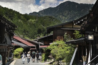 Traditional village of Tsumago with picturesque wooden houses in the mountains of Japan, zero