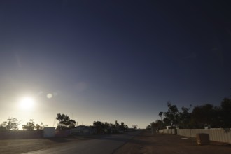 Tranquil landscape at sunset along the Oodnadatta track, zero