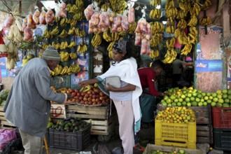 Colourful fruit and vegetable stands at a market in Mekele, Ethiopia, Mekele, Ethiopia
