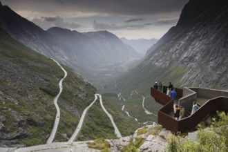 Observation deck with views of the Trollstigen Serpentine Road and the surrounding mountains,
