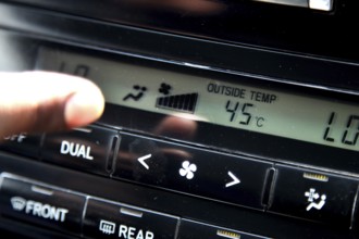 Vehicle temperature display shows 45 degrees Celsius in Shehet, Shehet, Ethiopia