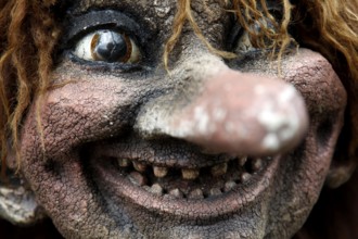Close-up of a troll's face in a souvenir shop on Karl Johans gate in Oslo, Oslo, Norway