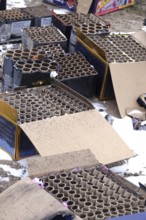 Rubbish after New Year's Eve, burnt off fireworks, Germany