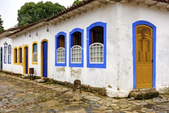 Typical colonial architecture of the historic city of Paraty in Rio de Janeiro, Paraty, Rio de