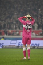 Goalkeeper Alexander Nübel VfB Stuttgart (33) disappointed Gesture Gesture MHPArena, MHP Arena