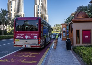 Bus stop with air-conditioned waiting house, Doha, Qatar