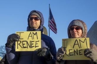 Detroit, Michigan USA - 11 January 2026 - A protest organized by Indivisible Michigan protested the