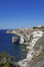 Ville haute or upper town on the Île de Fazio headland, medieval old town, Bonifacio, Corse-du-Sud