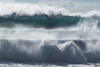 Waves on the ocean off Madeira, Jardim do Mar, Madeira, Portugal