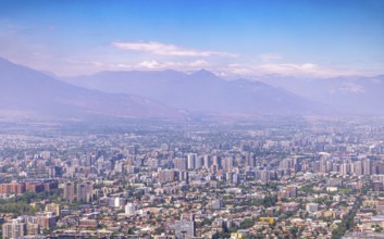 Santiago de Chile panoramic center skyline and residential city center