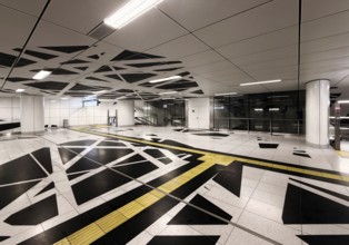 Artwork titled Surround by Heike Klussmann at the Pempelforter Straße subway station, Werhahn Line,