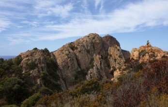 Bizarre rock formations on Capo Rosso, Piana, Corse-du-Sud department, west coast, Corsica,