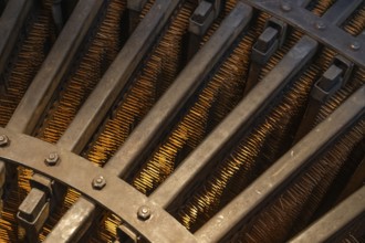 Detail historical machine for making matches, Tändsticksmuseet match museum or match museum,