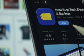 Dhaka, Bangladesh- 24 Oct 2025: A iPad screen displaying the Best Buy app on App store