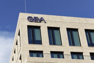 GEA Group AG, logo at the new corporate headquarters, industrial group, Düsseldorf-Derendorf, North