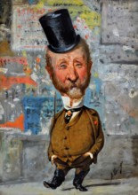 Caricature by Angiolo Tricca, 1875, Carlo Lorenzini, 1826 – 1890, better known by the pen name