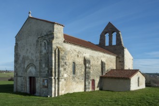St Andrew's Church, romanesque church of Taxat-Senat. Allier department. Auvergne Rhone Alpes.