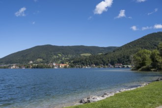 Parish Church of St. Quirinus, Tegernsee Abbey, Castle with Braustüberl, view from Seeufer Point,