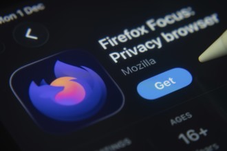 Dhaka, Bangladesh- 01 Dec 2025: A close-up of the Firefox Focus app icon in the App Store on an