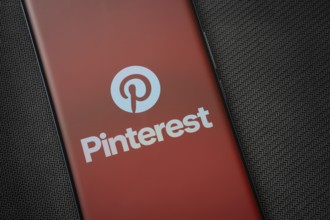 Dhaka, Bangladesh- 05 March 2025: Pinterest logo is displayed on a smartphone screen