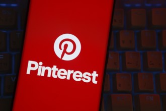 Dhaka, Bangladesh- 01 March 2025: Pinterest logo is seen on a smartphone