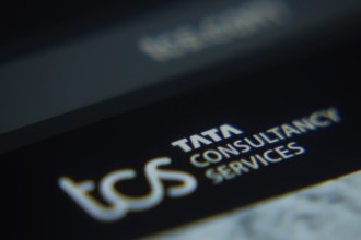 Dhaka, Bangladesh- 02 Dec 2025: A Close-up of a laptop screen is displaying the Tata Consultancy