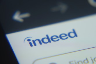 Dhaka, Bangladesh- 02 Dec 2025: A Close-up of a laptop screen is displaying the Indeed web