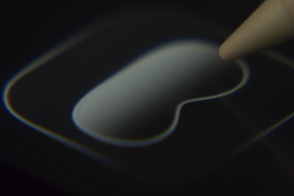 Dhaka, Bangladesh- 06 Dec 2025: Close-up of the Apple Vision Pro app on a screen with a stylus