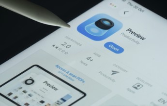 Dhaka, Bangladesh- 30 Oct 2025: Apple Preview app on a iPad screen with a pen pointing at the