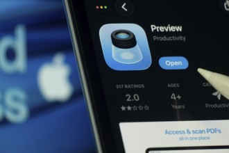 Dhaka, Bangladesh- 24 Oct 2025: A iPad screen displaying the Apple Preview app on App store