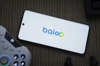 Dhaka, Bangladesh- 22 Mar 2025: Baioo Family Interactive Ltd logo displayed on a smartphone screen