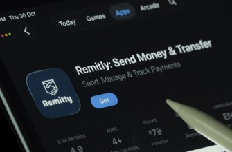 Dhaka, Bangladesh- 30 Oct 2025: Remitly app displayed on a iPad screen in dark mode with a digital