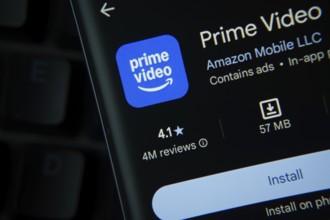 Dhaka, Bangladesh- 27 July 2025: Amazon Prime Video app from Google Playstore is displayed on a