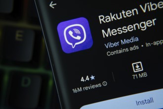 Dhaka, Bangladesh- 27 July 2025: Rakuten Viber app from Google Playstore is displayed on a