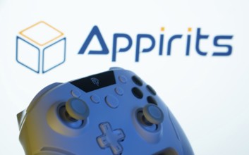 Dhaka, Bangladesh- 20 Mar 2025: A close-up of a gamepad with the Appirits seen on screen in the