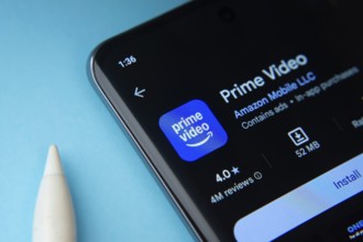 Dhaka, Bangladesh- 16 March 2025: The Amazon Prime Video app from Google Playstore is displayed on