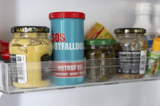 Emergency box in a refrigerator, it contains a comprehensive information sheet which gives