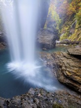 Waterfall mountain list in autumn-colored surroundings, Linthal, Klausenpass, Canton of Glarus,