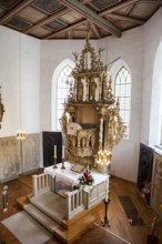 Inner view, Saint Giles or market church St. Aegidien, Osterode, Upper Harz region, Lower Saxony,