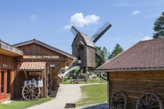 Historic windmill, European Bread Museum, Ebergötzen, District of Göttingen, Lower Saxony, Germany,