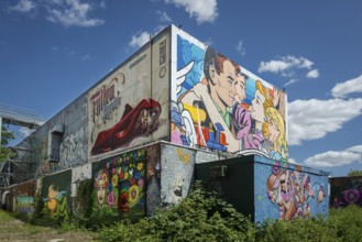 Graffiti on the former US eavesdropping facility on Teufelsberg in Grunewald, Berlin, Germany
